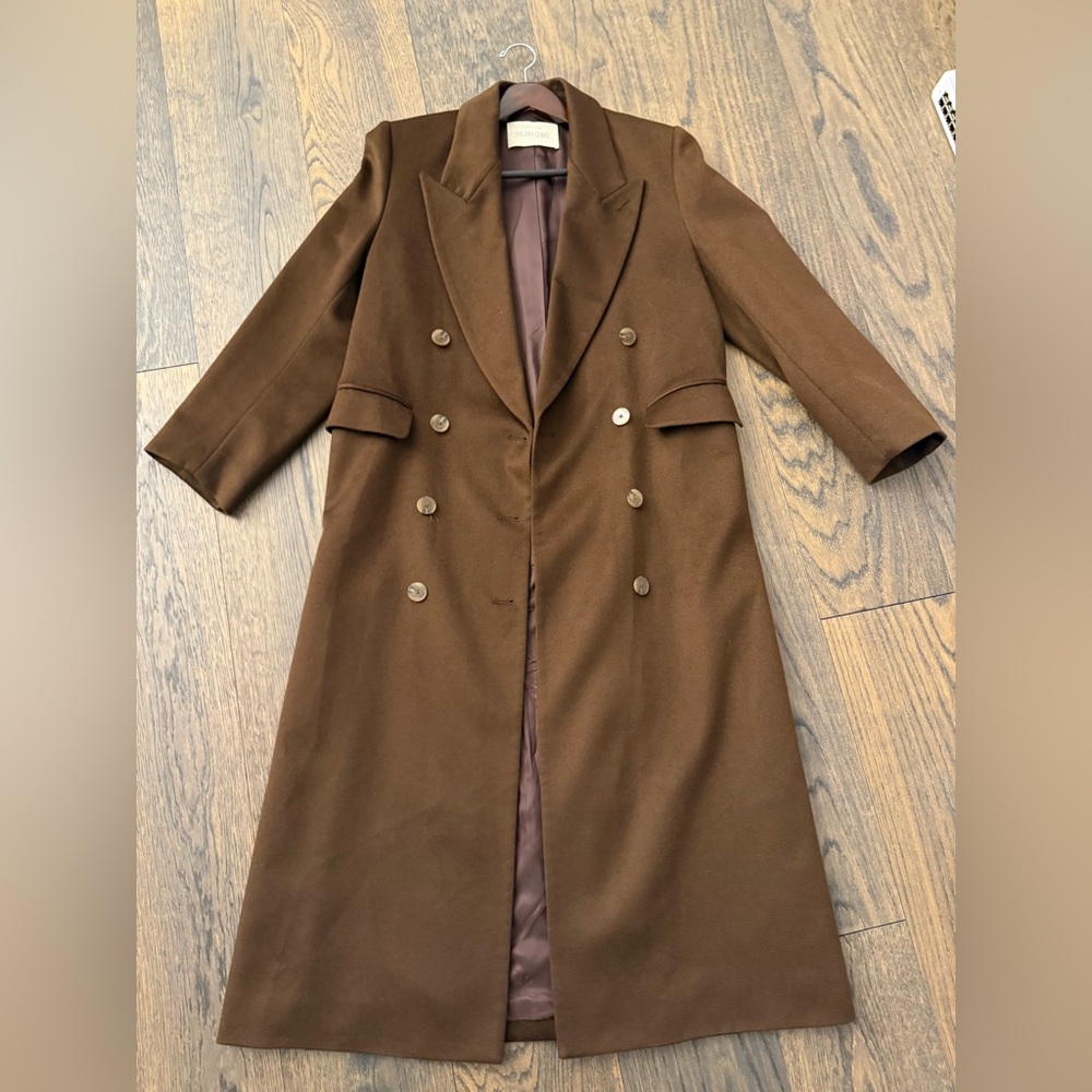 Heirlome chocolate brown cashmere coat